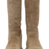 Beige Suede Riding Boots