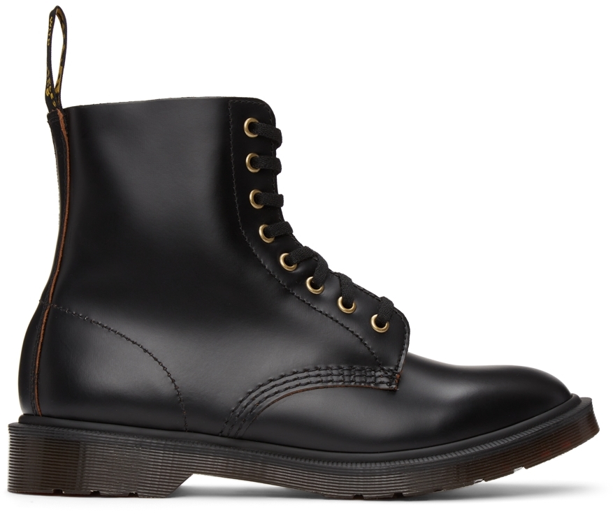Black 1460 Pascal Vintage Smooth Leather Boots