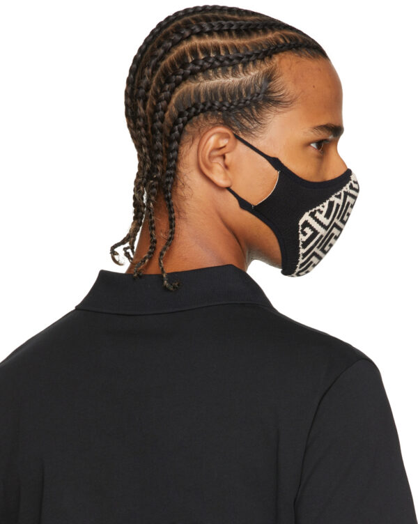 Black & Off-White Monogram Face Mask 2