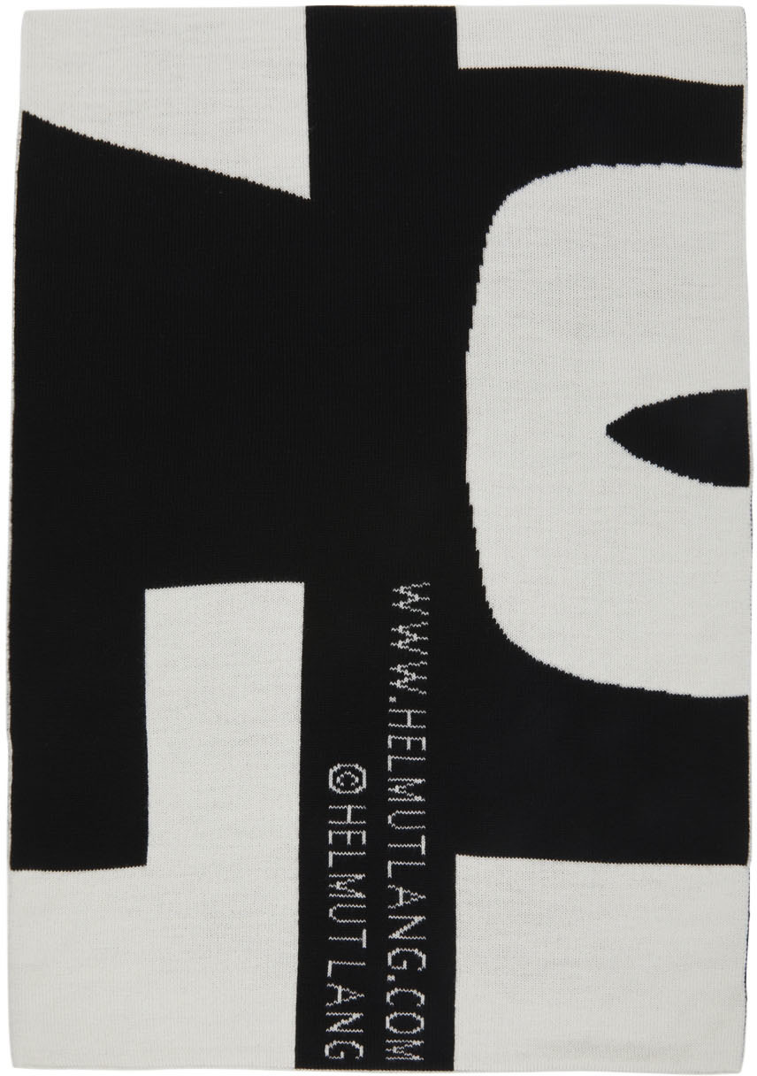Black & White Wool Logo Scarf