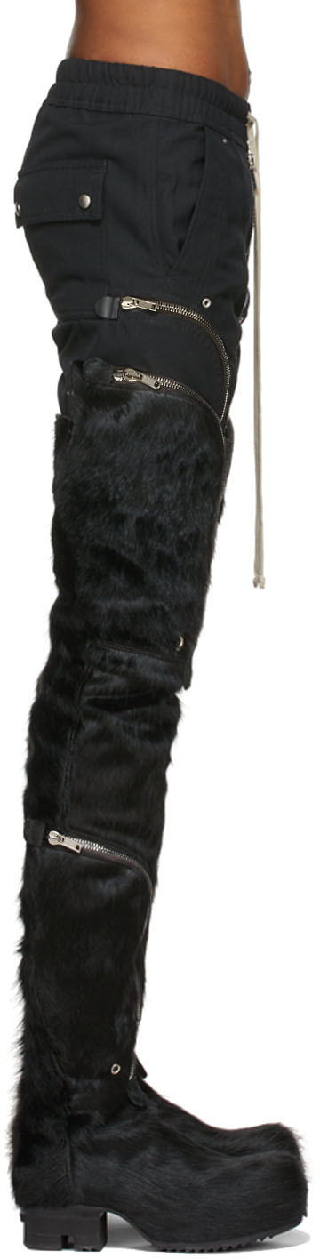 Black Calf-Hair Thigh-High Bauhaus Ballast Boots