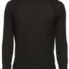 Black Cashmere Biker Crewneck Sweater