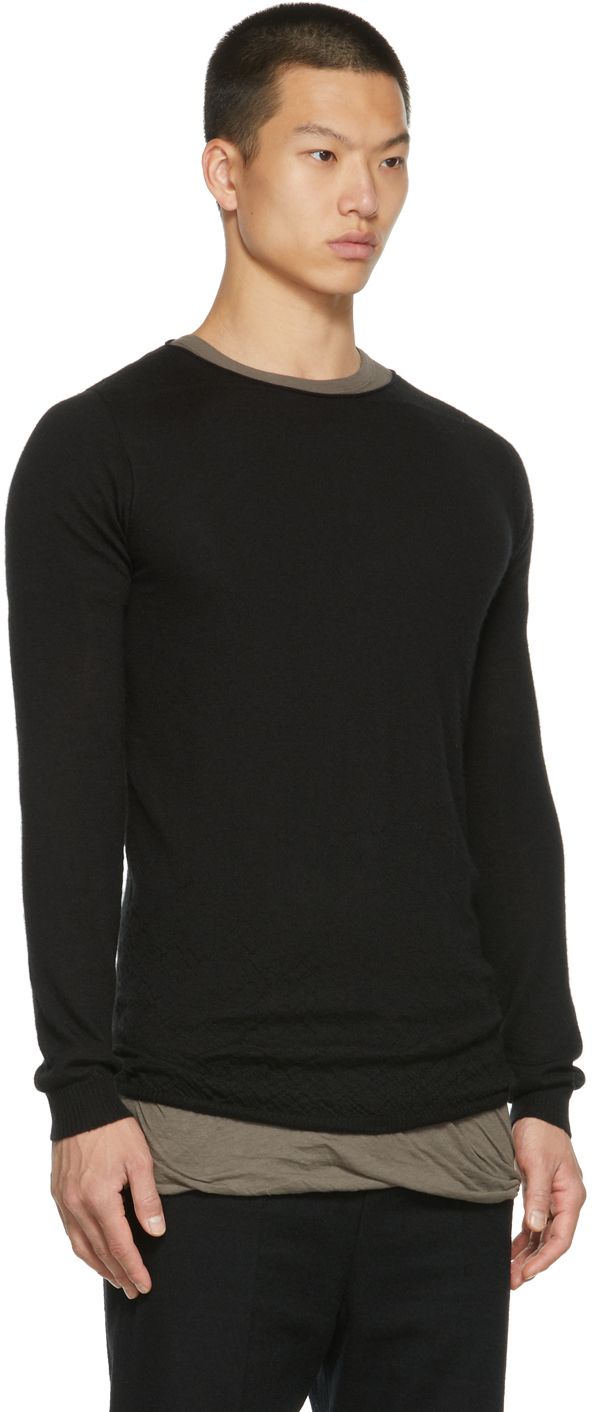 Black Cashmere Crewneck Sweater 1
