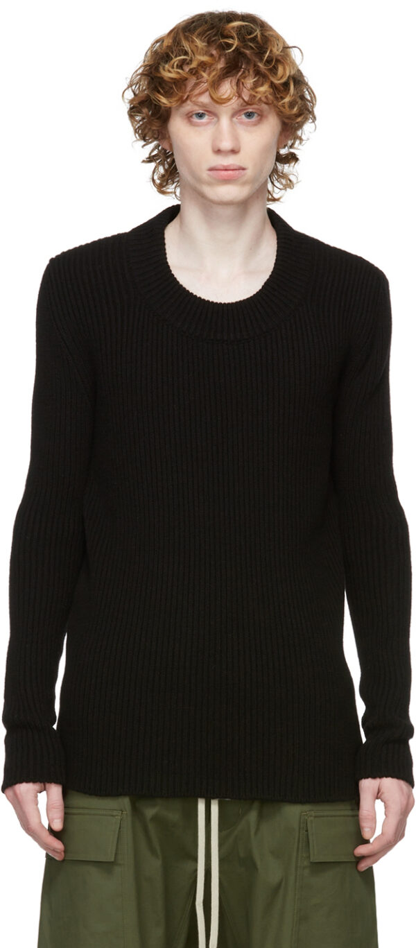 Black Cashmere Crewneck Sweater