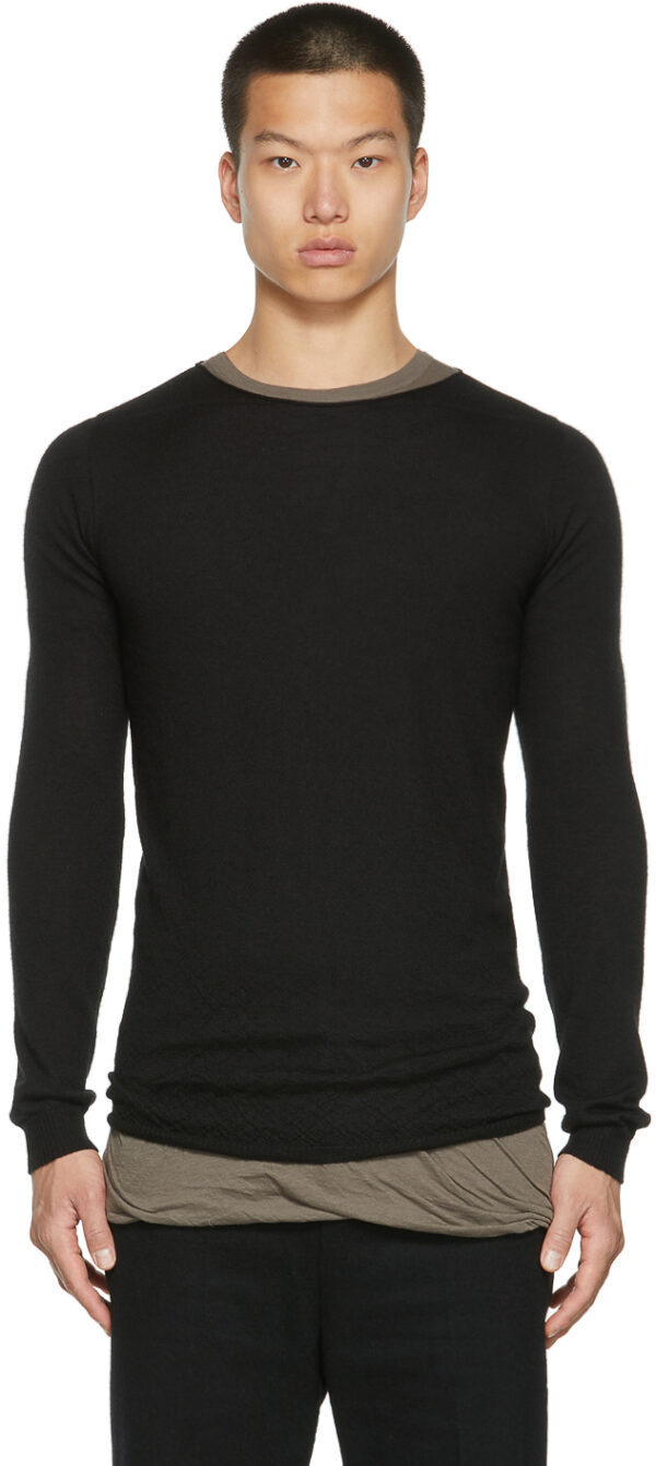 Black Cashmere Crewneck Sweater