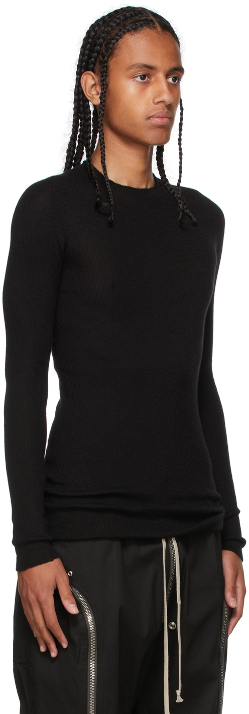 Black Cashmere Ribbed Sweater 1