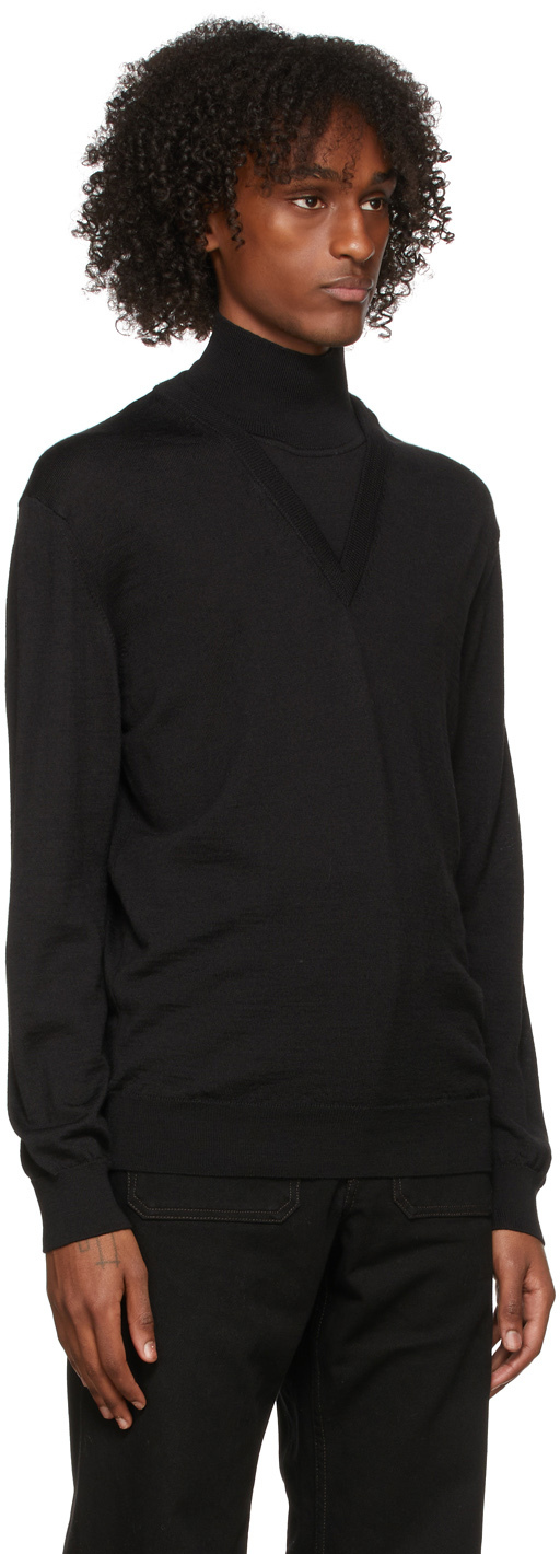 Black Double-Breasted Layer Turtleneck 1