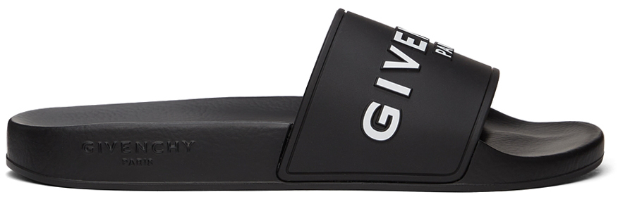 Black Givenchy Paris Flat Sandals