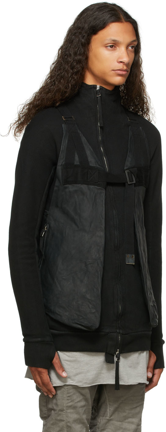 Black Leather Bag Vest 1