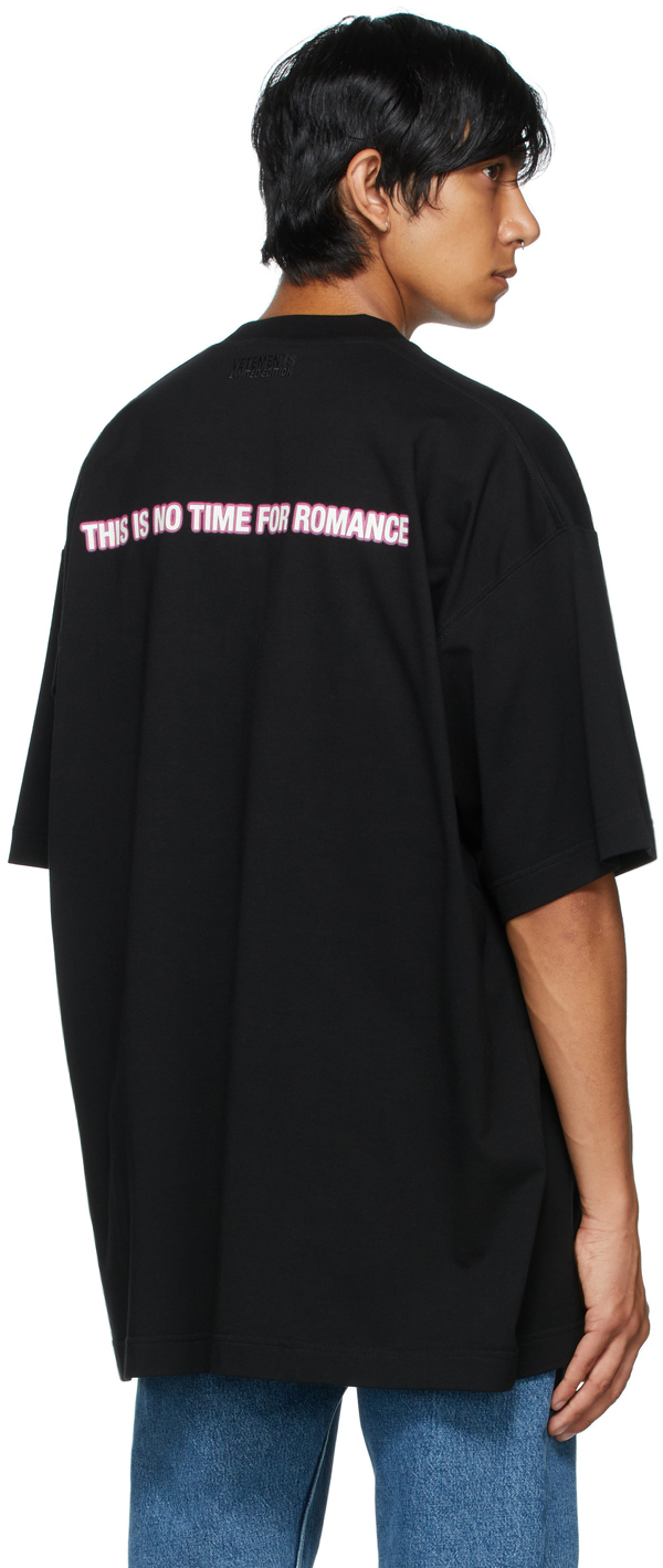 Black 'No Time For Romance' T-Shirt 2