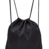 Black Re-Nylon Drawstring Backpack