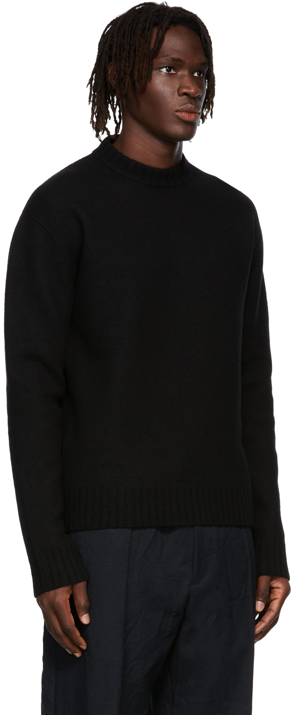 Black Wool Flannel Sweater 1