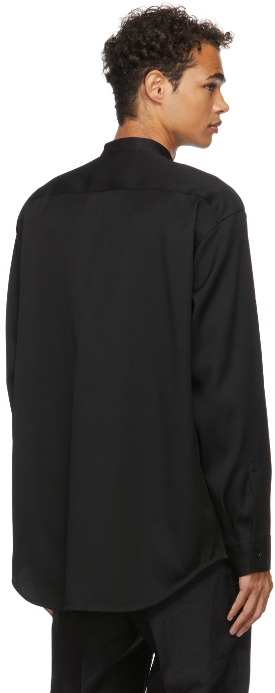 Black Wool Gabardine Shirt 2