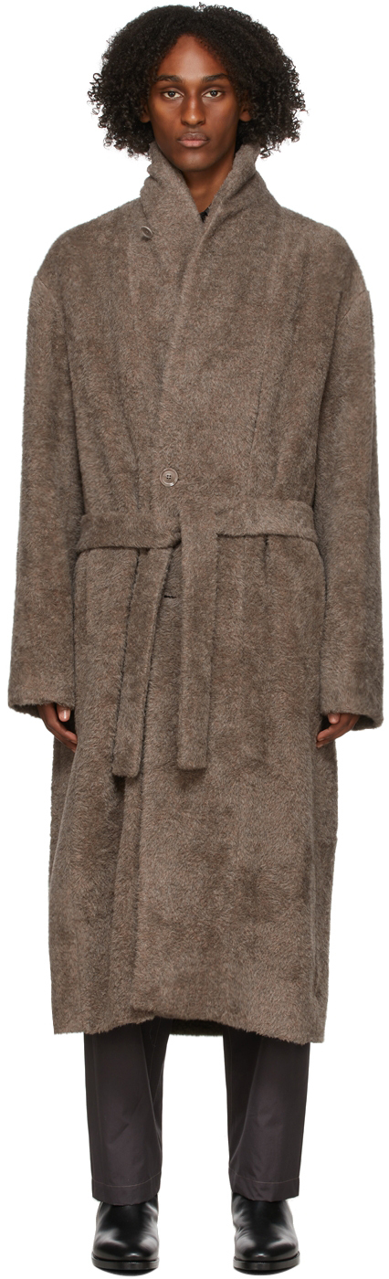 Brown Alpaca Bathrobe Coat