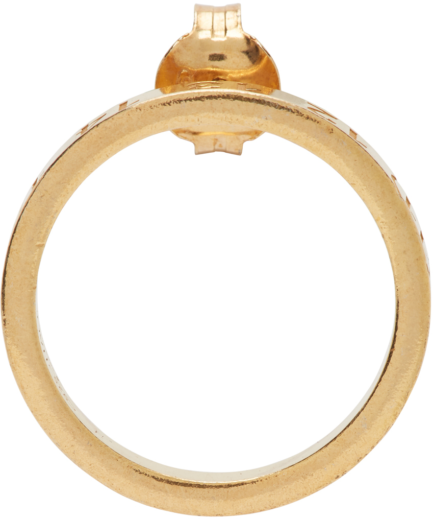 Gold Circle Number Logo Single Earring