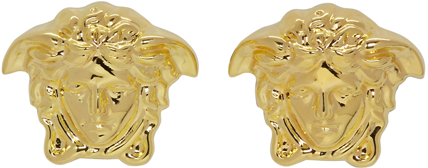 Gold Medusa Stud Earrings