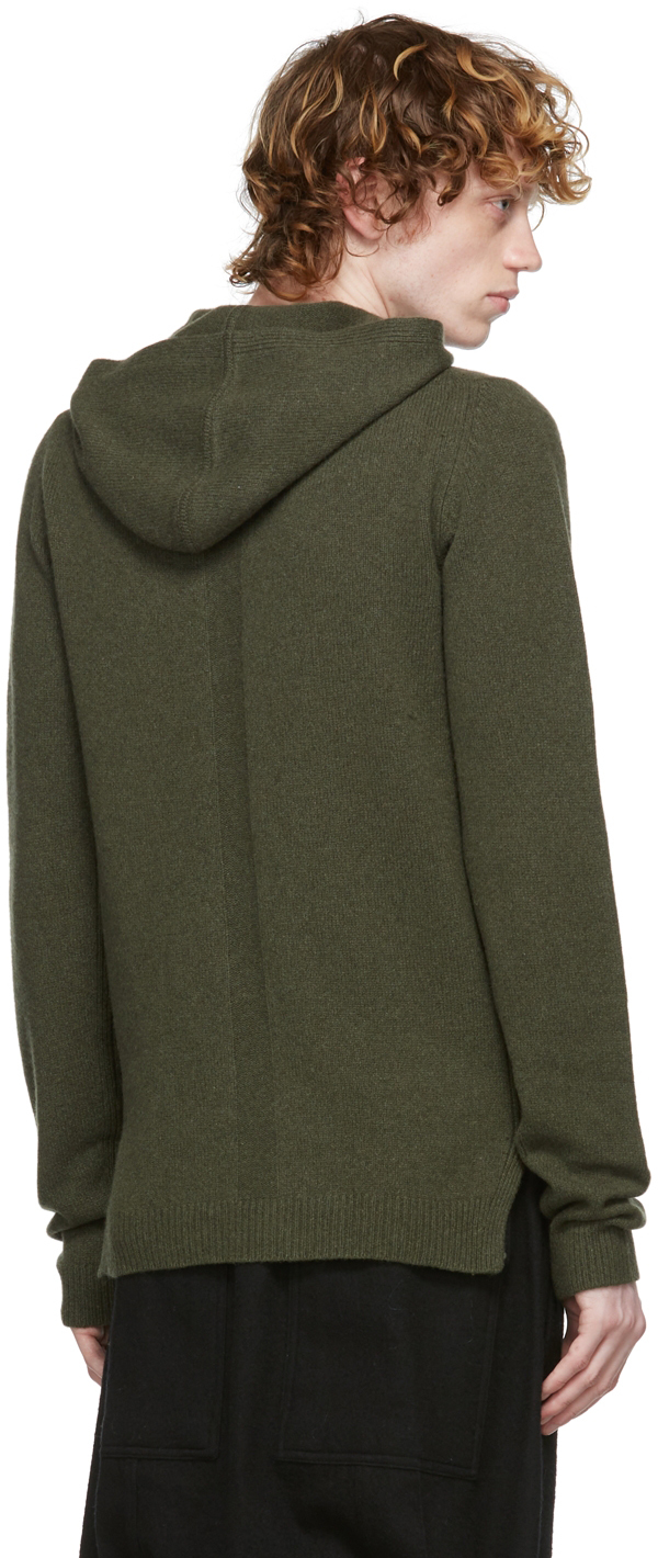 Green Cashmere Knit Hoodie 2