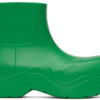Green Matte Puddle Chelsea Boots