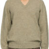 Green Seamless V-Neck Sweater