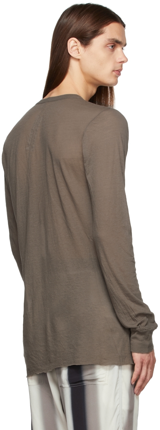 Grey Basic Long Sleeve T-Shirt 2