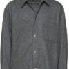 Grey Wool Flannel Shirt