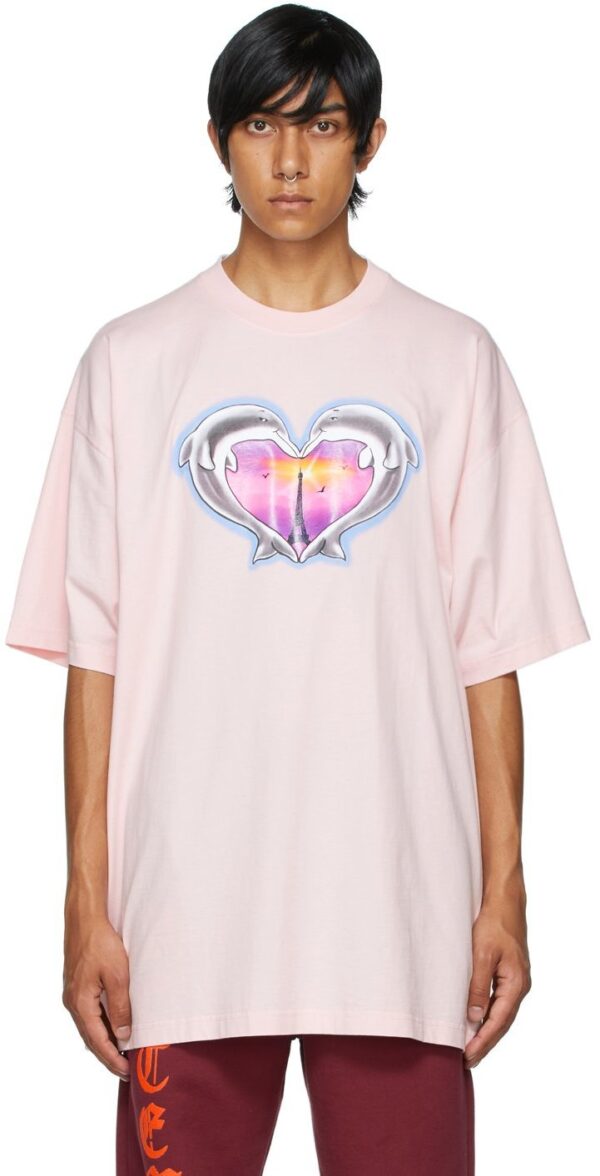Pink Dolphins Heart Logo T-Shirt