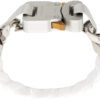 Silver & White Ceramic Buckle Chain Bracelet