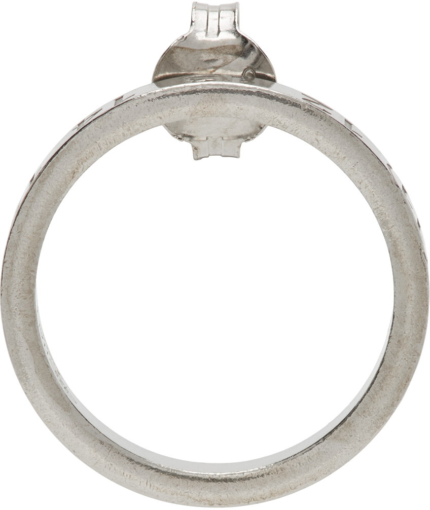 Silver Circle Number Logo Single Earring