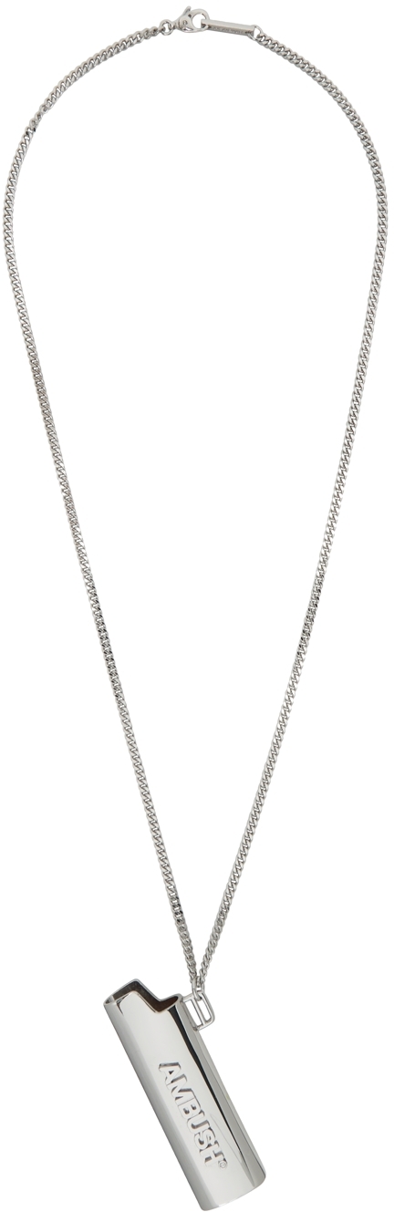 Silver Logo Lighter Case Necklace