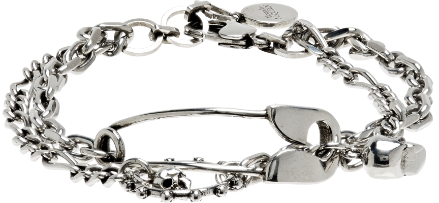 Silver Safety Pin Bracelet
