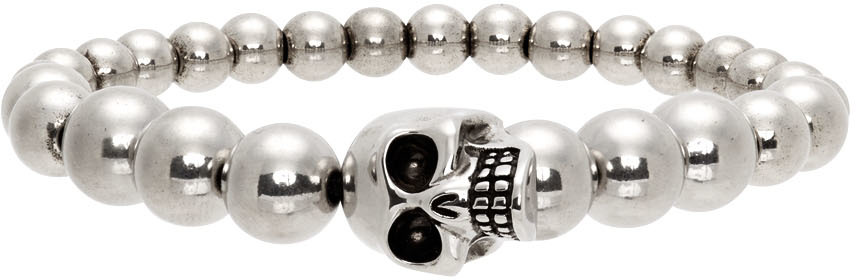 Silver Skull Ball Bracelet