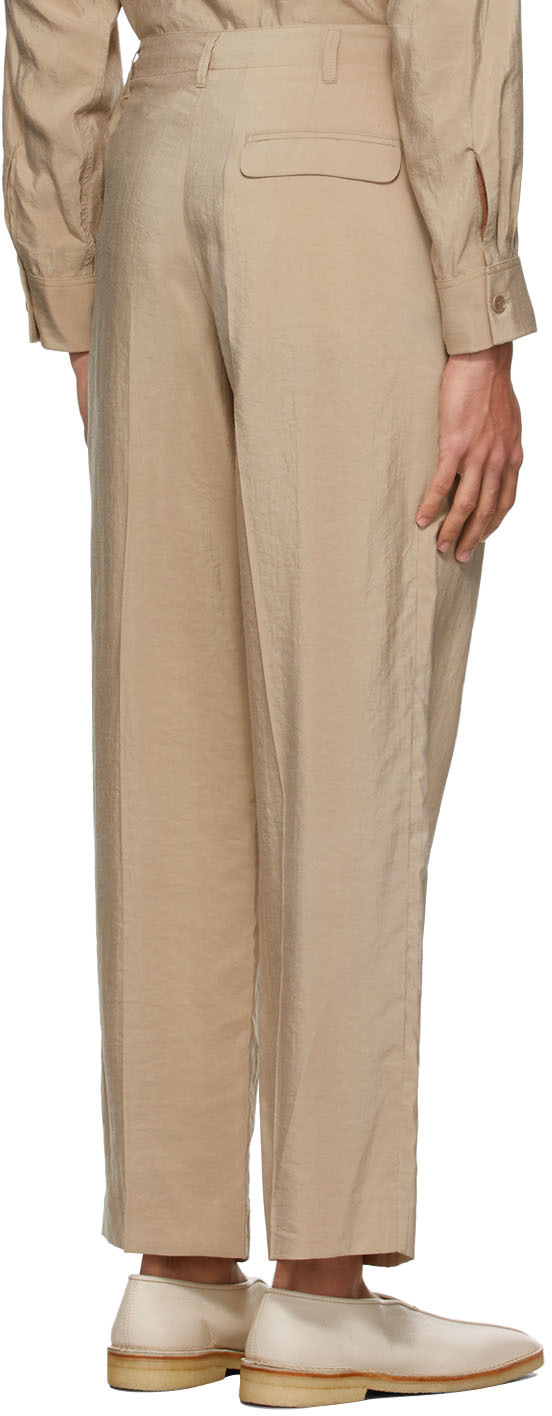 SSENSE Exclusive Beige Dry Silk Trousers 2