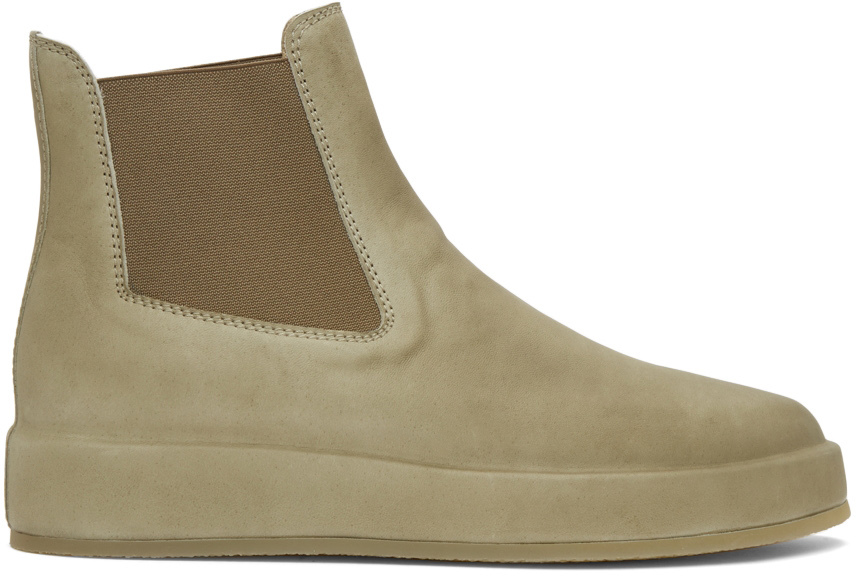 Taupe Leather Wrapped Chelsea Boots