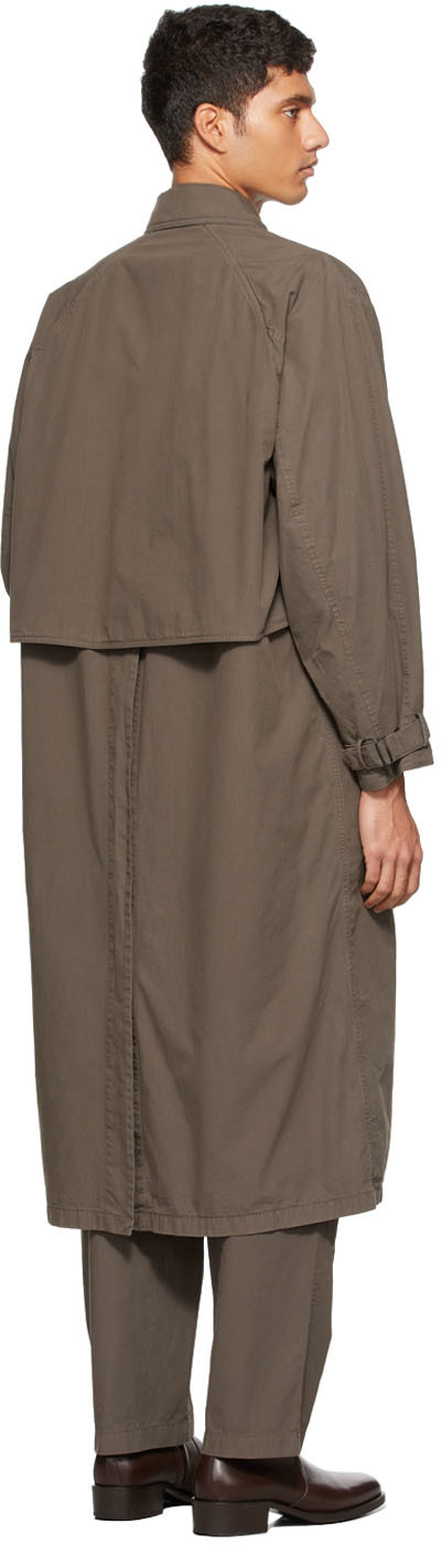 Taupe Storm Flap Trench Coat 2