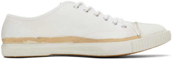 White Cotton Plimsoll Low Sneakers