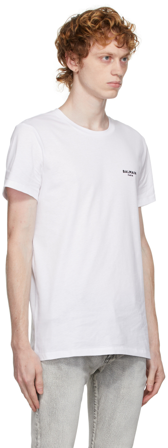 White Flocked Logo T-Shirt 1