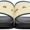 Beige & Navy Stretch Logo Jacquard Sandals