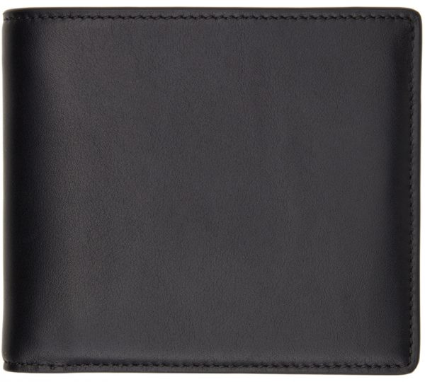 Black & Beige Four Stitch Bifold Wallet