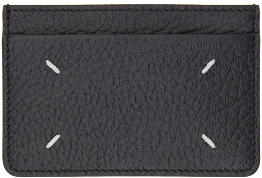 Black Leather Compact Card Holder