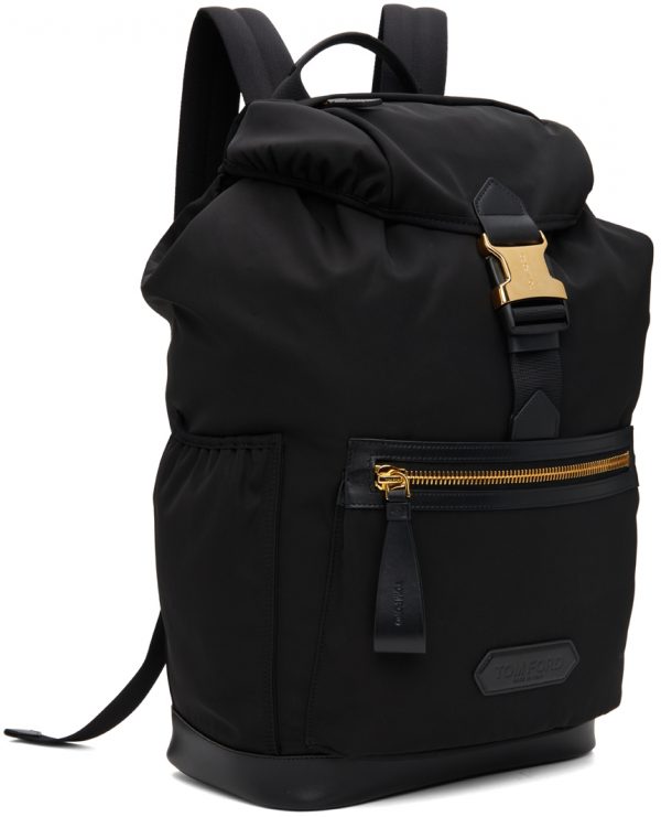 Black Nylon Drawstring Backpack 1