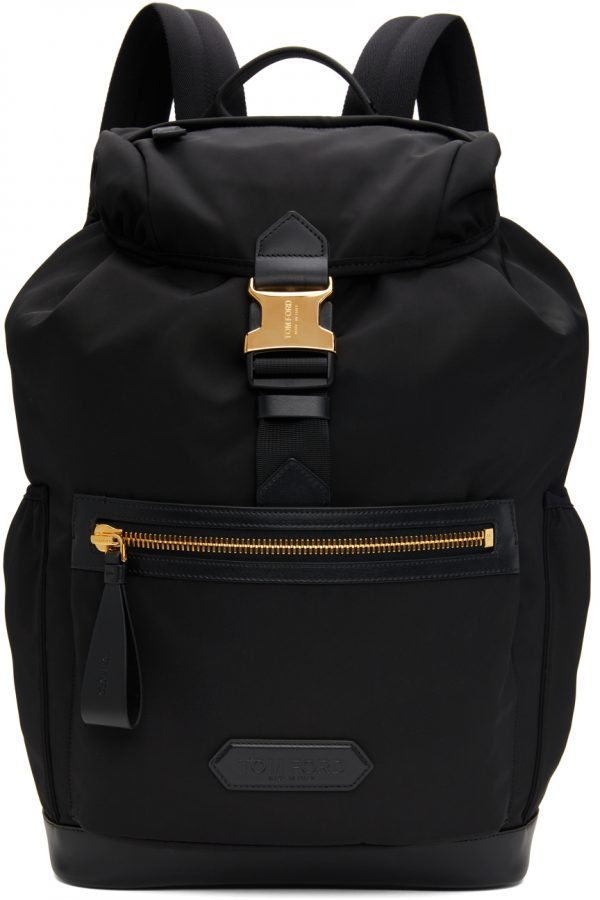 Black Nylon Drawstring Backpack