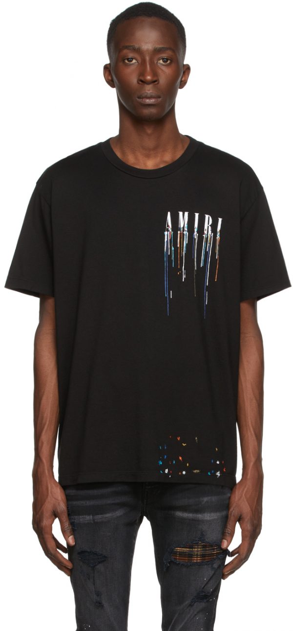 Black Paint Drip Core Logo T-Shirt