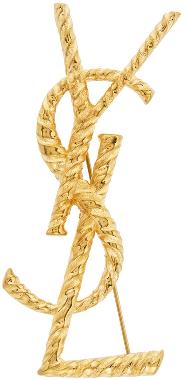Gold Twisted Opyum Brooch