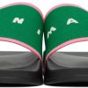 Green & Pink Stretch Logo Jacquard Sandals