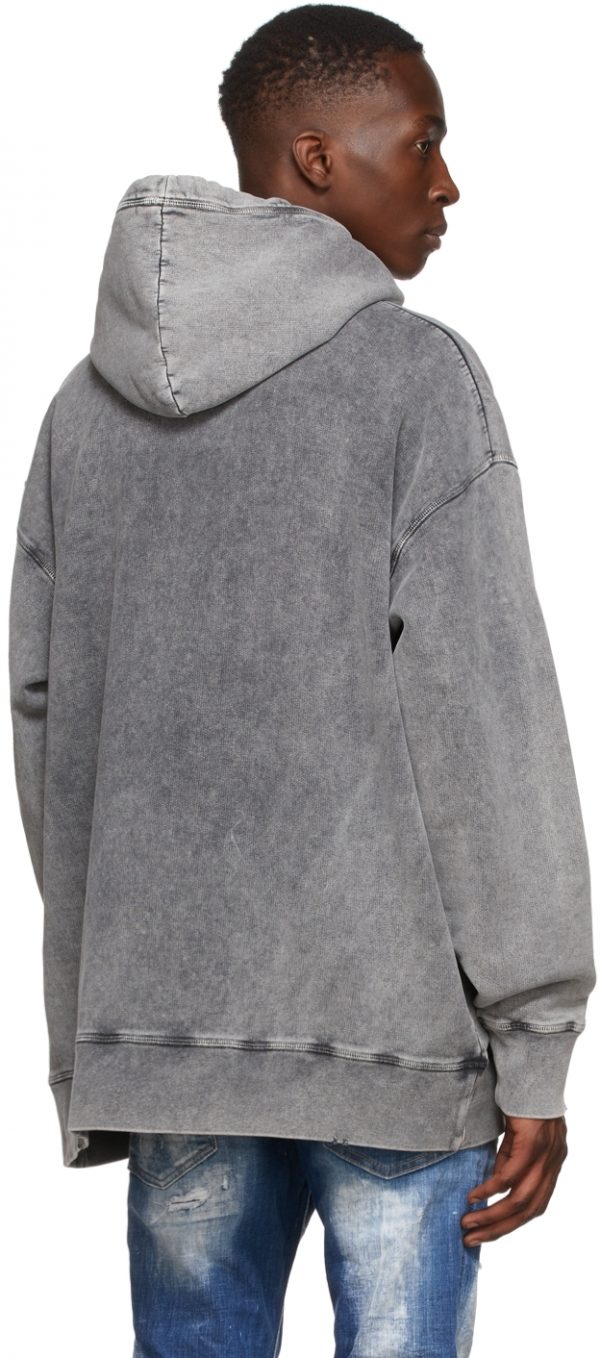 Grey Open Up Slouch Hoodie 2