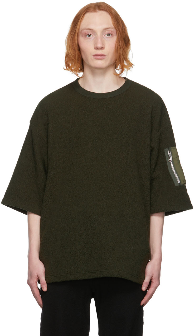 Khaki Oversized Fleece T-Shirt