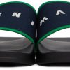 Navy & Green Logo Jacquard Slides