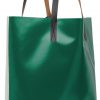 Off-White & Green PVC Shopping Tote Bag