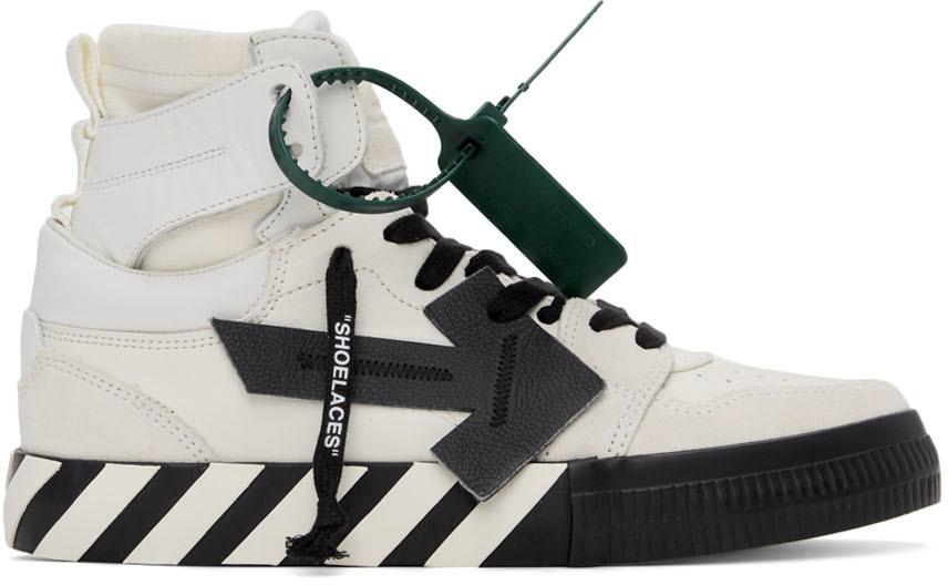 Off-White Leather Vulcanized High-Top Sneakers