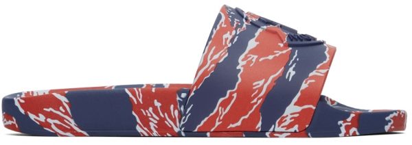 Red & Blue Tiger Stripe Basile Slides